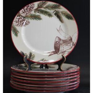 William Sonoma Christmas Carols Dinner Plates set of 8 - 11" Diameter NEW